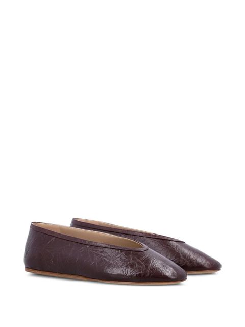 Le Monde Beryl Luna textured-leather ballet flats - Purple - zdjęcie produktu nr 2