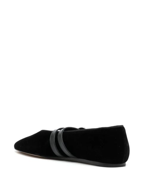 Le Monde Beryl Claudia belted velvet slippers - Black