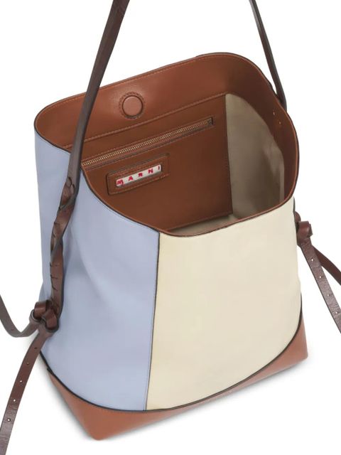 Marni small Pod 2.0 leather tote bag - Neutrals