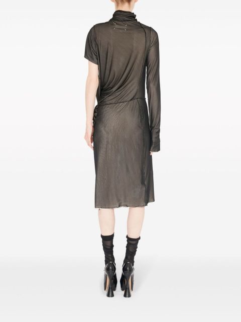 Maison Margiela asymmetric ruched midi dress - Black - zdjęcie produktu nr 2