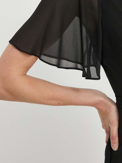 Lauren Ralph Lauren sukienka kolor czarny midi rozkloszowana 250909381