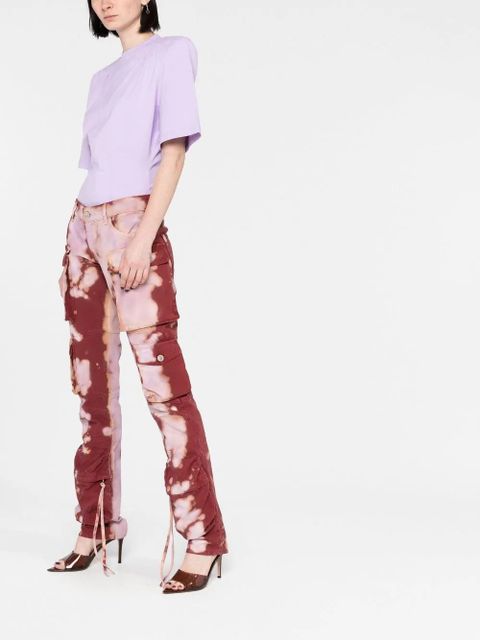 The Attico Jewel cut-out cotton T-shirt - Purple