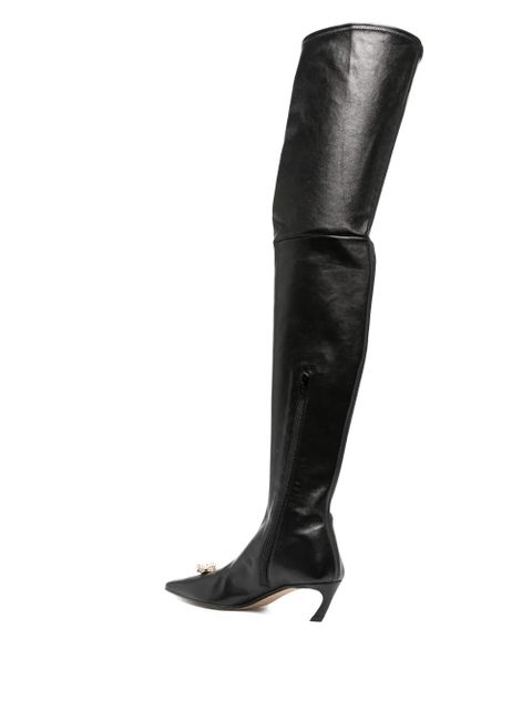 Lanvin Swing crystal-embellished boots - Black