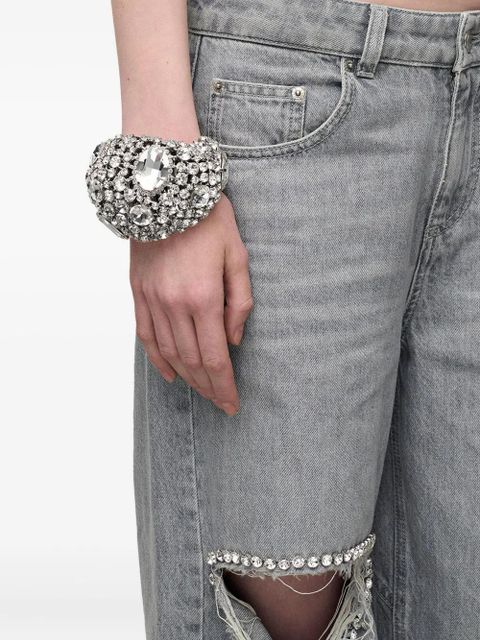 AREA crystal cluster cuff bracelet - Silver