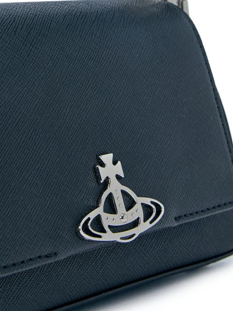 Vivienne Westwood Hazel logo-detail textured shoulder bag - Black