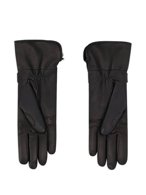 Longchamp leather gloves - Black