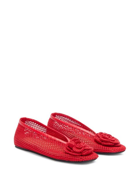 GANNI flower mesh ballet flats - Red - zdjęcie produktu nr 2