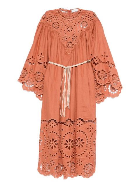 ZIMMERMANN Awaken embroidered midi dress - Orange - zdjęcie produktu nr 1