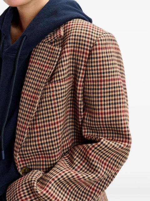 Essentiel Antwerp check-pattern single-breasted blazer - Brown