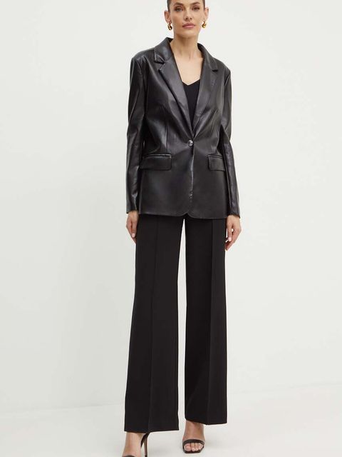 Guess marynarka LIA kolor czarny jednorzędowa gładka W4YN50 WF8P0