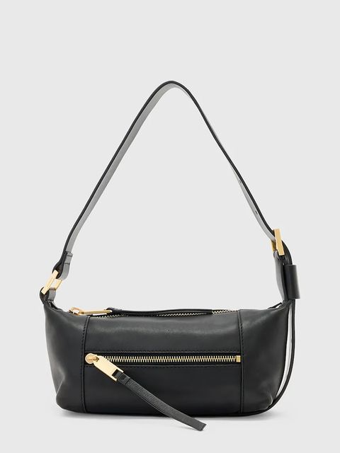 AllSaints torebka skórzana VEGA kolor czarny W196XD