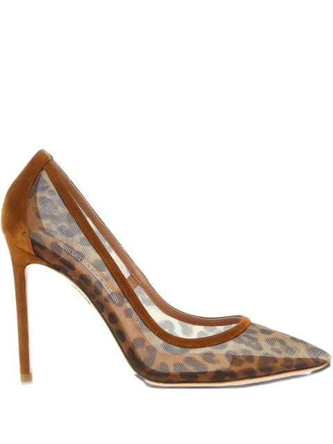 Aquazzura 105mm animal-print pointed pumps - Brown - zdjęcie produktu nr 1