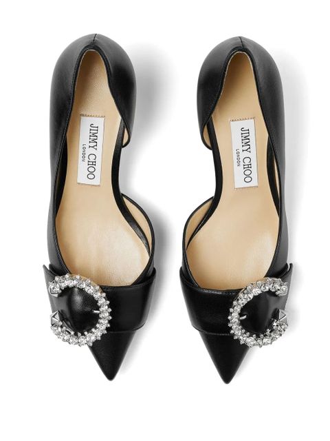 Jimmy Choo 50mm Melva Dorsay leather pumps - Black