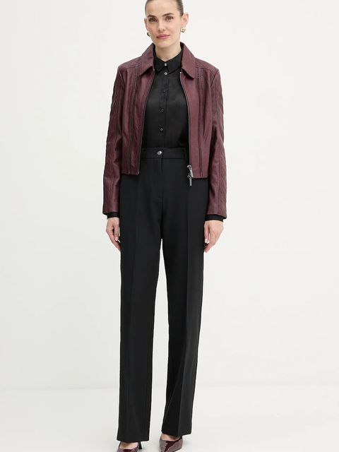 Guess spodnie NEW CARLA damskie kolor czarny proste high waist W5YB00 WH9Y2 - zdjęcie produktu nr 2