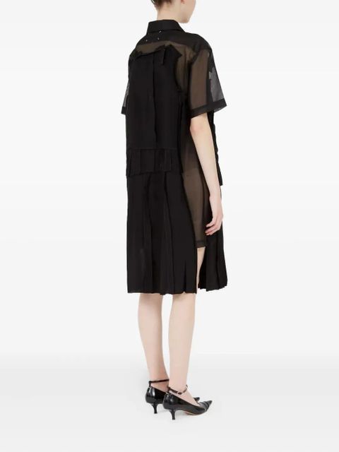 Maison Margiela layered pleated midi dress - Black