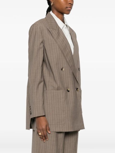 Max Mara MXMACCIAIO pinstripe double-breasted blazer - Brown - zdjęcie produktu nr 2
