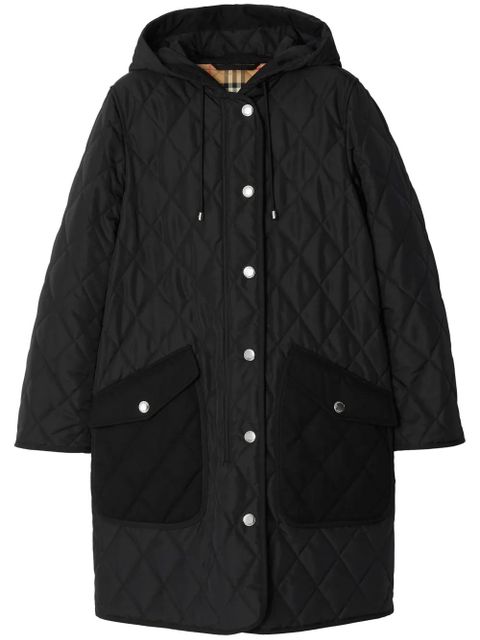 Burberry diamond-quilted hooded coat - Black - zdjęcie produktu nr 1