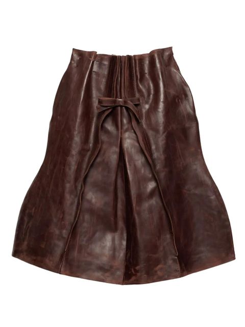 Prada leather midi skirt - Brown - zdjęcie produktu nr 1