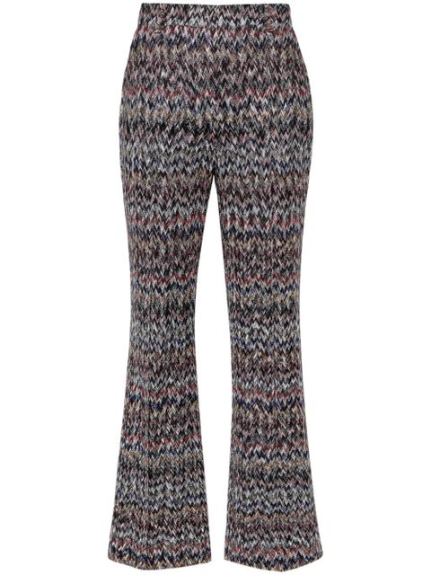 Missoni zigzag-woven lamé cropped trousers - Blue - zdjęcie produktu nr 1