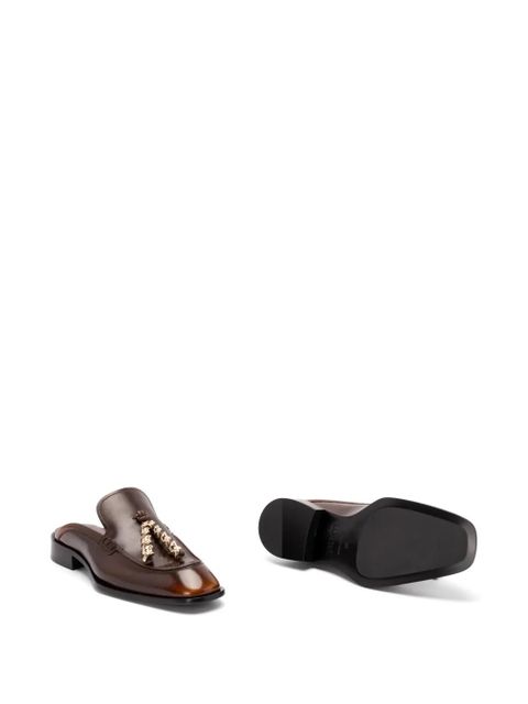 LOEWE chain-embellished leather mule loafers - Brown - zdjęcie produktu nr 2