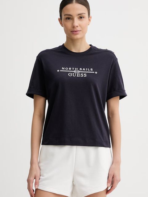 Guess T-shirt damski X NORTH SAILS - zdjęcie produktu nr 2