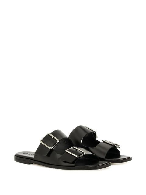 Aeyde Tonya double-buckle leather sandals - Black - zdjęcie produktu nr 2