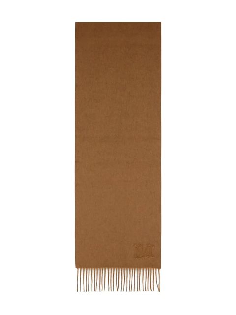 Max Mara embroidered-monogram fringe scarf - Brown - zdjęcie produktu nr 1