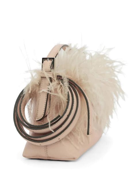 ATP Atelier Vadena feather-trim tote bag - Pink