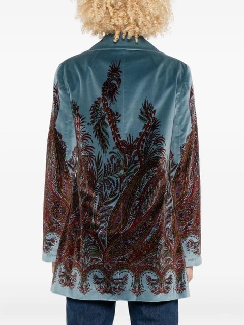 ETRO floral-print velvet jacket - Blue - zdjęcie produktu nr 2