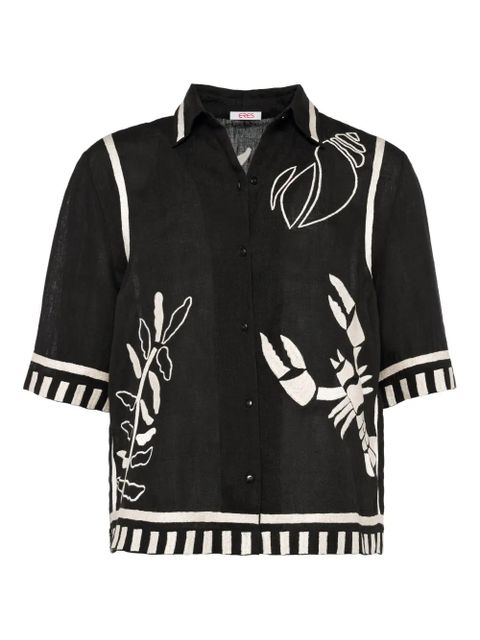 ERES Crab embroidered short-sleeve shirt - Black - zdjęcie produktu nr 1