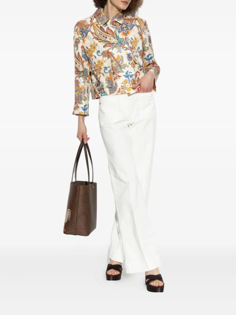 ETRO floral-print cropped jacket - White