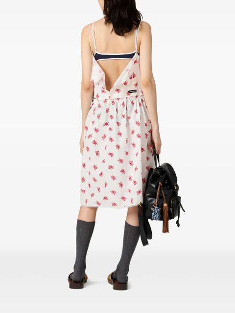 Miu Miu cotton-poplin dress - White