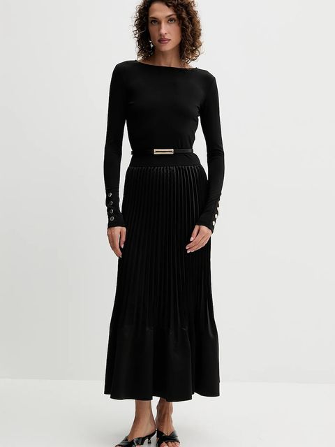 Fracomina sukienka kolor czarny maxi rozkloszowana FS25WD2003W411F9 - zdjęcie produktu nr 1