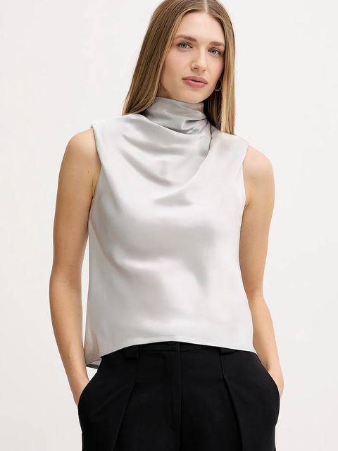 Pinko bluzka damska kolor szary gładka 106080 A1Y5 - zdjęcie produktu nr 1