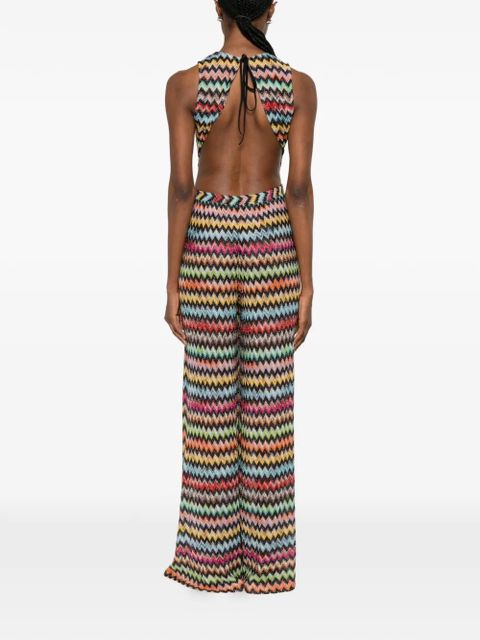 Missoni zigzag-knit cut-out jumpsuit - Red