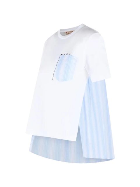 Marni pocket striped T-shirt - White