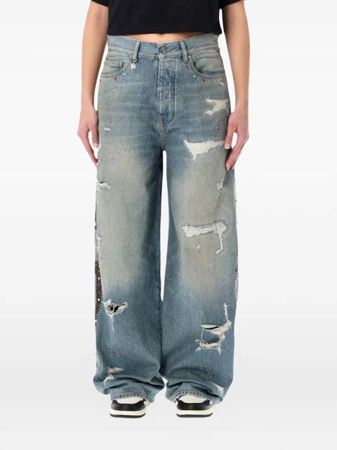 AMIRI studded-detail distressed jeans - Blue - zdjęcie produktu nr 1