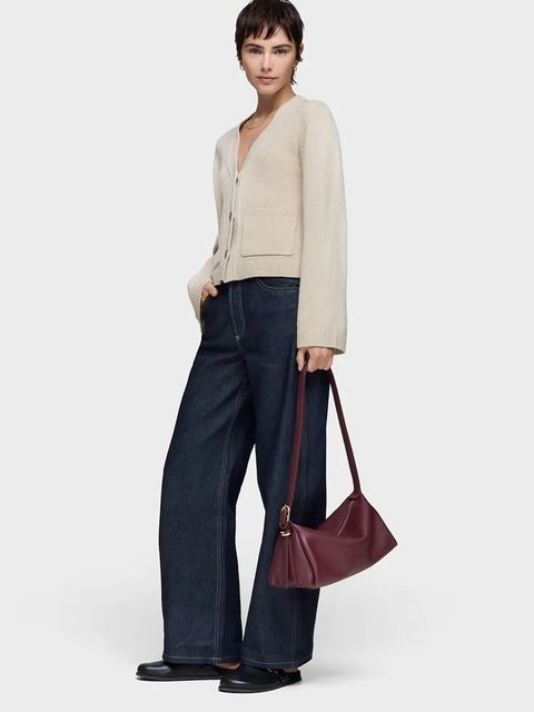 Tous torebka skórzana FOLD kolor bordowy 2002306721