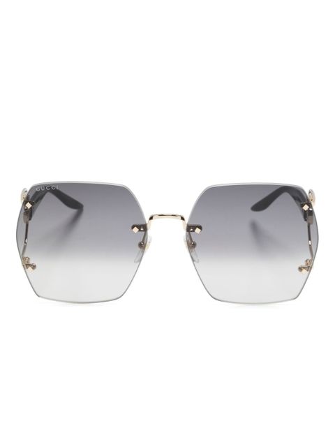 Gucci Eyewear Double G oversize-frame sunglasses - Black