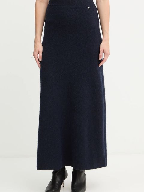 BOSS Orange spódnica z domieszką wełny kolor granatowy maxi rozkloszowana 50548955 - zdjęcie produktu nr 1