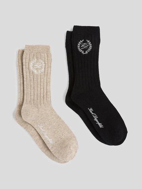 Karl Lagerfeld skarpetki z domieszką wełny 2-pack K/HOTEL damskie kolor multicolor A3W47035 - zdjęcie produktu nr 2