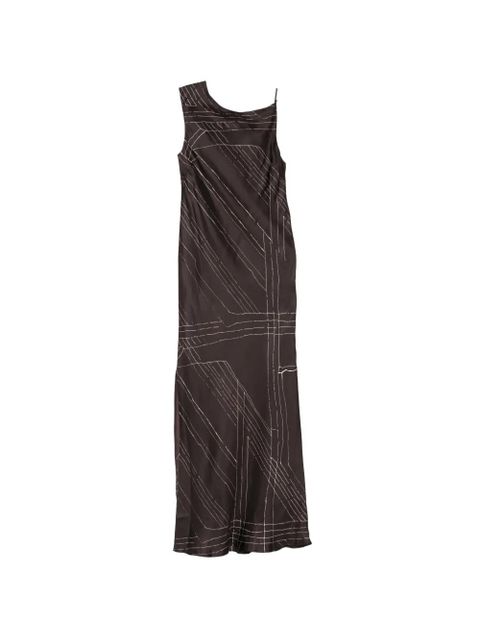 Alysi asymmetric-neck maxi dress - Brown - zdjęcie produktu nr 1