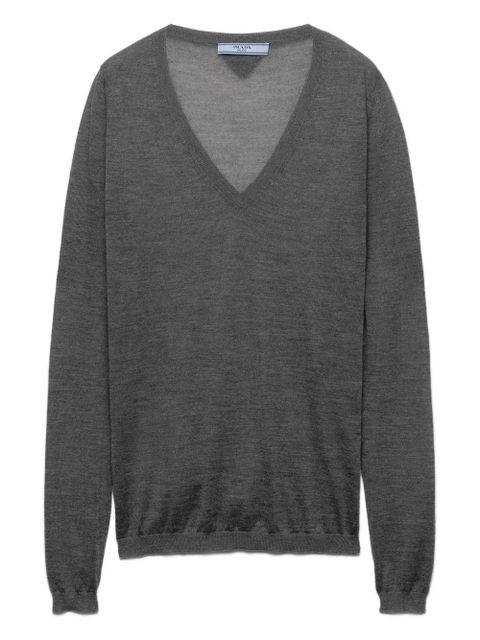 Prada long-sleeve V-neck sweater - Grey - zdjęcie produktu nr 1