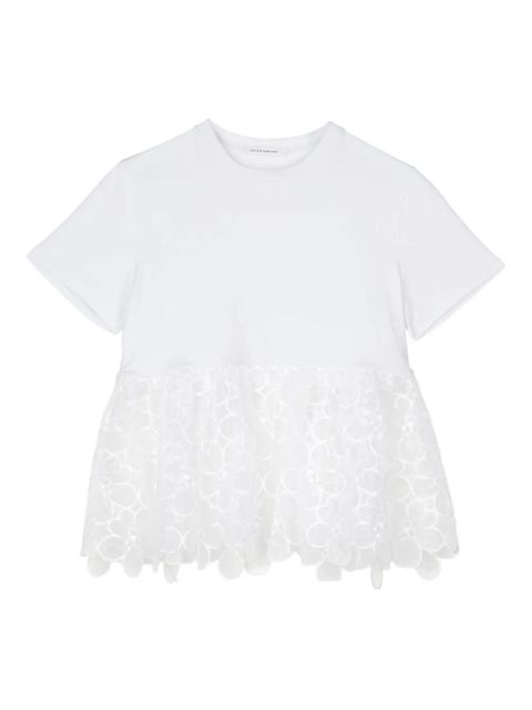 Cecilie Bahnsen Conni lace-panel T-shirt - White - zdjęcie produktu nr 1