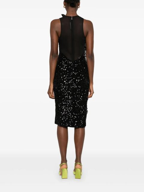 ROTATE BIRGER CHRISTENSEN ruffled-detailing sequinned midi dress - Black