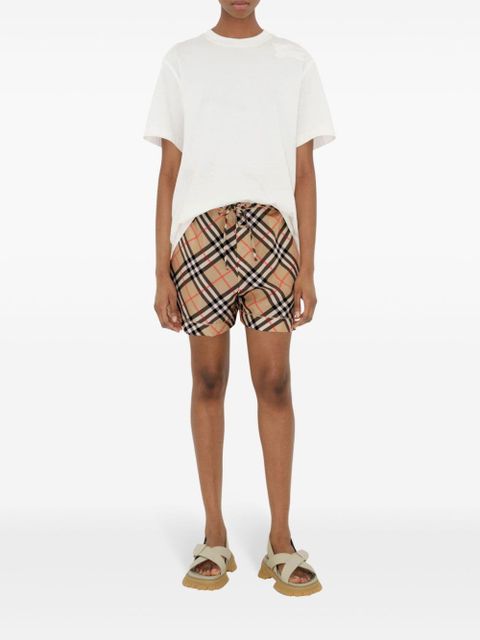 Burberry check-print silk shorts - Neutrals - zdjęcie produktu nr 2