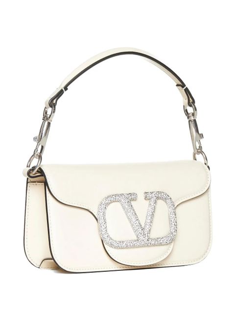 Valentino Garavani small Locò crystal-embellished shoulder bag - Neutrals