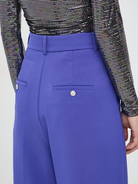 Custommade spodnie Penny damskie kolor fioletowy proste high waist 999425550