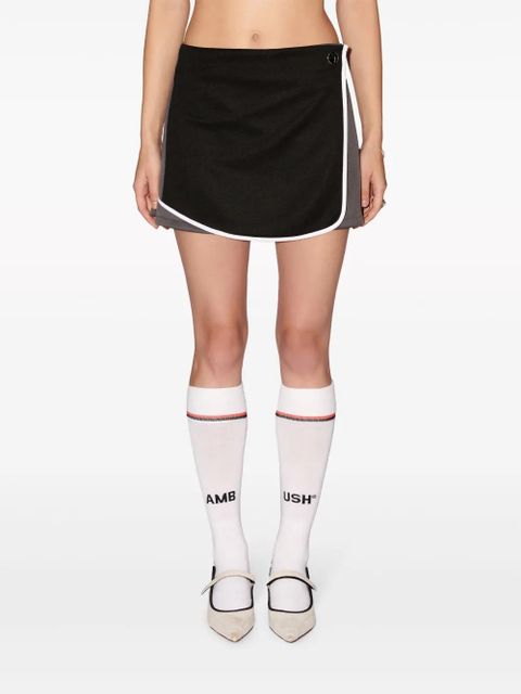 AMBUSH layered pleated miniskirt - Black
