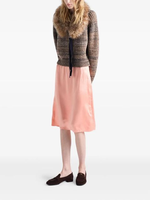 Prada elasticated-waist silk skirt - Orange - zdjęcie produktu nr 2